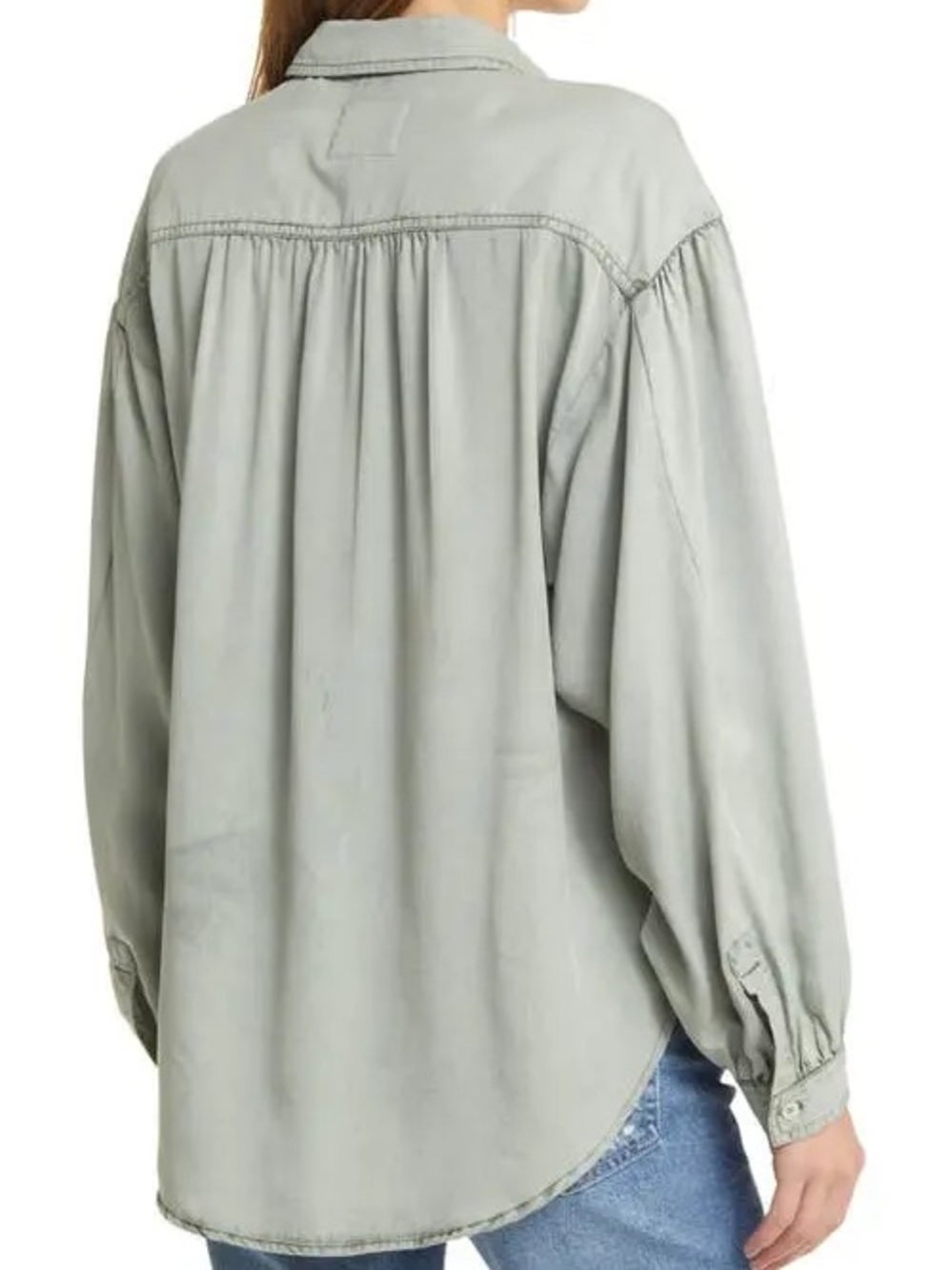Rails Soren Tencel Lyocell Button Down Shirt Blue Denim Drape XS EUC - Picture 2 of 15